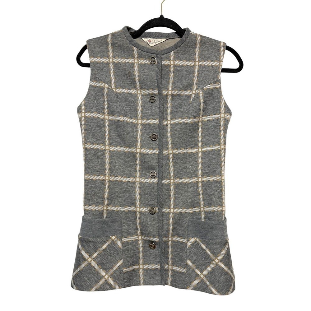 Vintage Donovan Galvani Preppy Plaid Vest Womens Sz S Classiccore Dark Academia‎